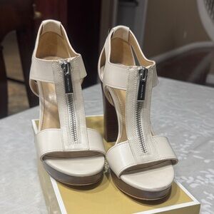 Michael Kors Cream Zipper Heels